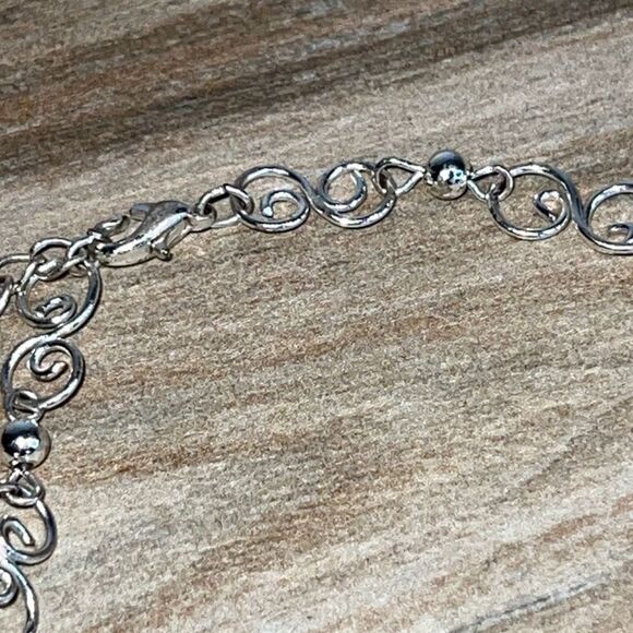 Vintage Silver Tone Custom Figure 8 Link Wire Anklet/ Bracelet - Picture 5 of 6